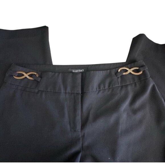 Ellen Tracy Black Straight-Leg Dress Pants Womens Size 8 Business Attire - Picture 8 of 9